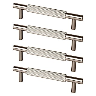 Nesu Tirador para muebles Grafi (Distancia entre orificios: 128 mm, Inoxidable, 4 ud.)