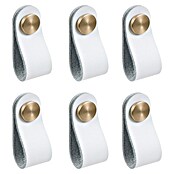 Nesu Pomo para muebles Piel (Blanco, 6 ud.) | BAUHAUS