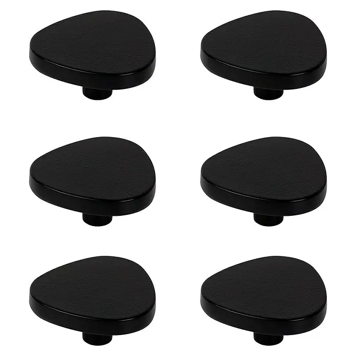 Nesu Pomo para muebles Tri - Ø x Al: 39 x 20 mm, Tipo de tirador del mueble: Otros, Negro, 6 ud. - Seis pomos de muebles negros con un elegante acabado mate, que añaden un toque de elegancia discreta a cualquier decoración.