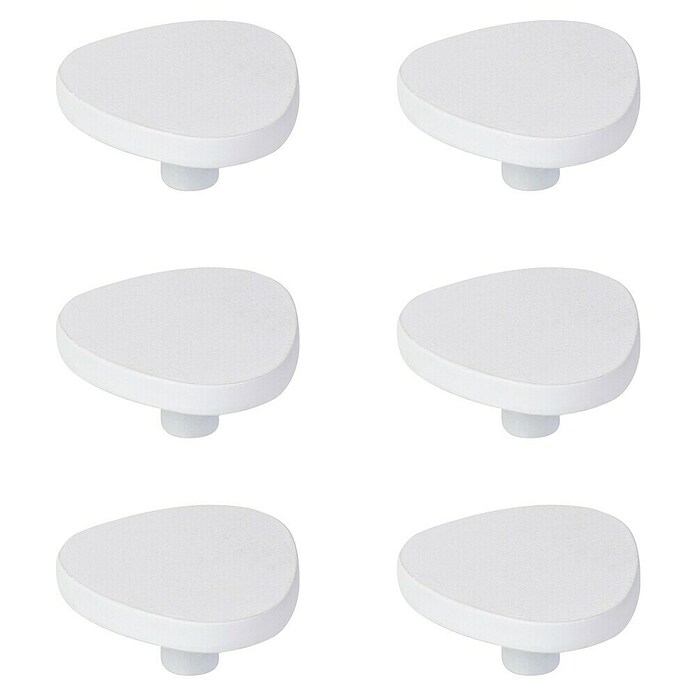 Nesu Pomo para muebles Tri (Ø x Al: 39 x 20 mm, Tipo de tirador del mueble: Otros, Blanco, 6 ud.) | BAUHAUS