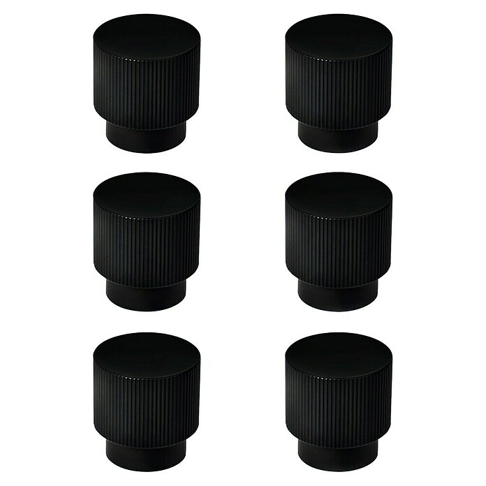 Nesu Pomo para muebles Rad (Diámetro: 128 mm, Negro, 6 ud.) | BAUHAUS