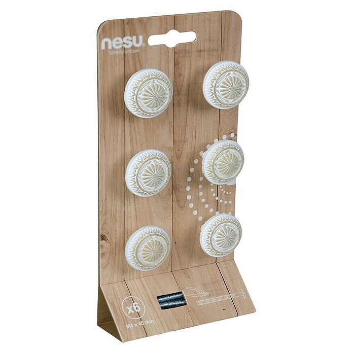 Nesu Pomo para muebles (Diámetro: 34 mm, Blanco/Bronce, 6 ud.) | BAUHAUS