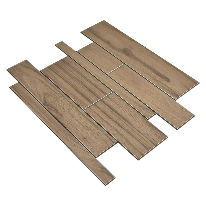 Selbstklebemosaik SAM 4GV52WDL - 30 x 30 cm, Braun, Matt - Diese Fliesen in Holzoptik verleihen jedem Raum Wärme und Eleganz. Das Mosaikdesign ist modern und zeitlos.