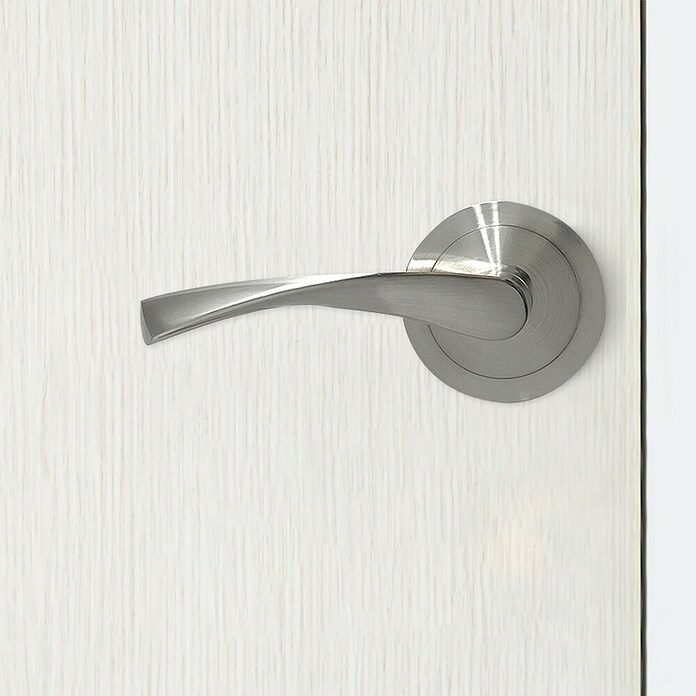 Micel Conjunto de picaporte 707 (Aluminio, Curvado, Níquel) | BAUHAUS