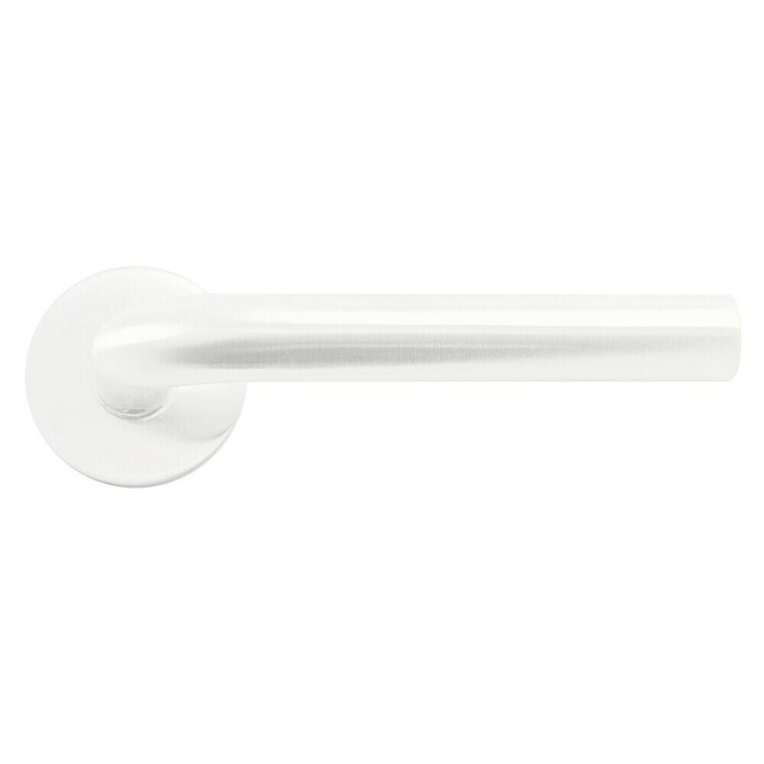 Micel Conjunto de picaporte 575 (Grosor de la puerta: 35 mm - 45 mm, Acero inoxidable, Recto, Blanco) | BAUHAUS
