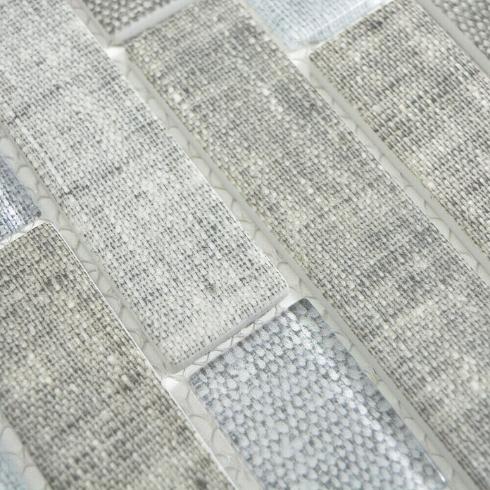 Mosaikfliese Brick Crystal Mix XCM BRV97 (30 x 30 cm, Grau, Matt)