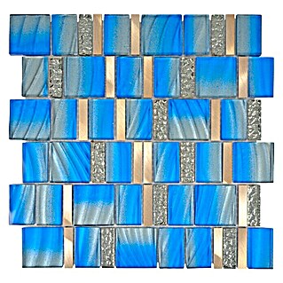 Mozaïektegel glas Mix XCM SUN01 (29,7 x 29,5 cm, Blauw/grijs, Glanzend)