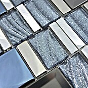 Mosaikfliese Crystal Mix XCM SUN11 (29,7 x 29,5 cm, Silber/Schwarz, Glänzend)