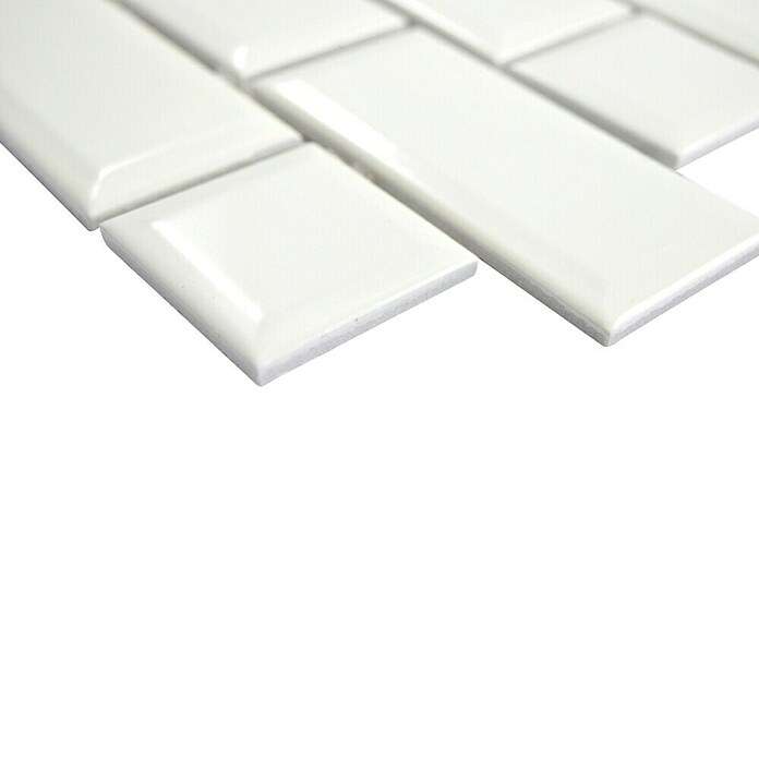 Mosaikfliese Metro Uni CG M10IM (29,4 x 29,1 cm, Elfenbein, Glänzend)