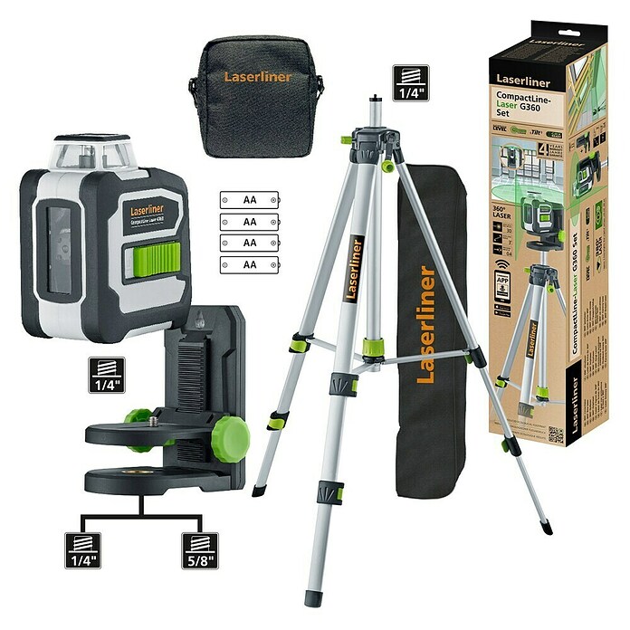 Laserliner Kreuzlinienlaser CompactLine-Laser G360 Set (Max. Arbeitsbereich: 0 m - 30 m) | BAUHAUS
