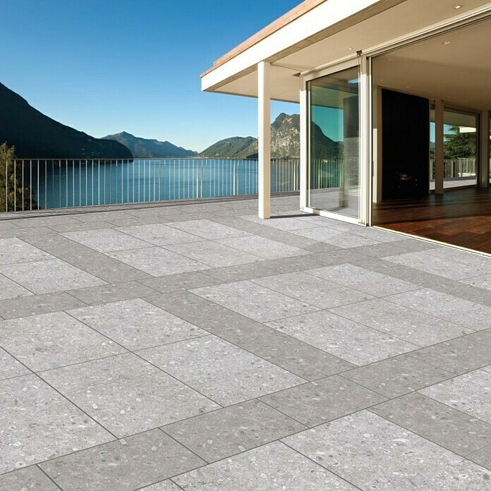 Terrassenplatte Ceppo (60 x 40 x 4 cm, Grau, Beton)