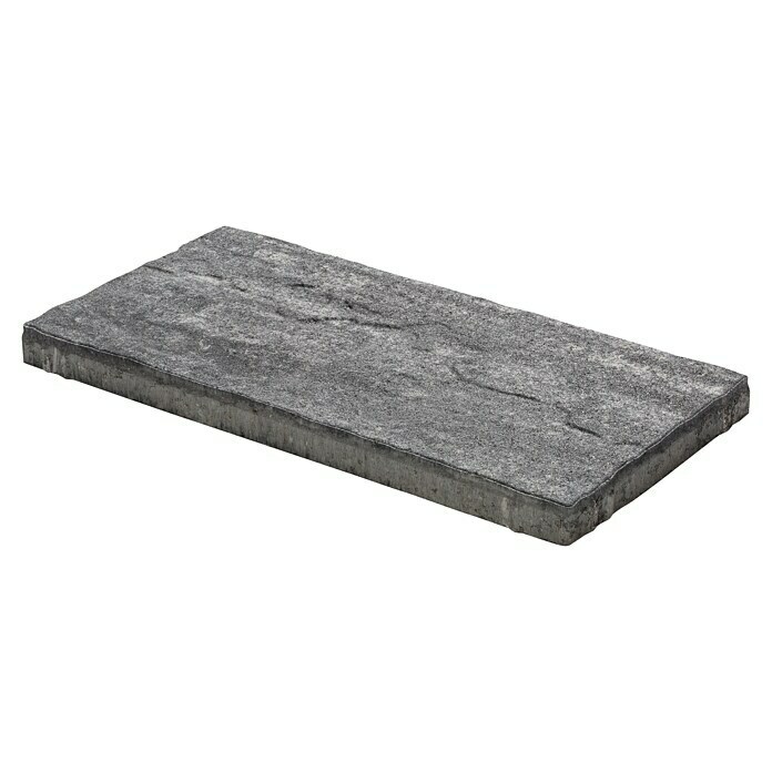 Terrassenplatte Latina48 x 24 x 3 cm, Grau/Schwarz, Beton Front View