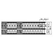 Universal-Planheizkörper (B x H: 160 x 30 cm, 6-fach, Typ: 3K-33, 2.197 W)