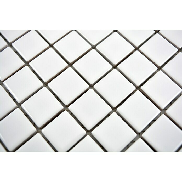 Mozaik pločica Quadrat Uni CG 104  (29,8 x 29,8 cm, Bijele boje, Sjaj) | BAUHAUS