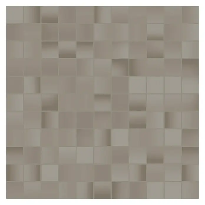Decocer by Cinca Glow Mosaikfliese - 33 x 33 cm, Taupe, Glänzend - Ein modernes Mosaikmuster in neutralen Beigetönen, das eine subtile Textur für zeitgemäße Designs erzeugt.