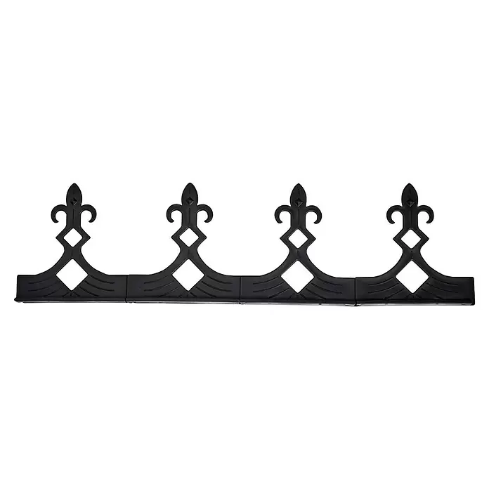 Juliana Gewächshaus-Firstkrone - Passend für: Juliana Gewächshaus Orangerie 15,1vm² - Schwarze dekorative Bordüre mit wiederholtem Fleur-de-Lis- und Rautenmuster.