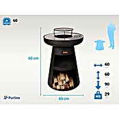 Purline Barbacoa de carbón EFP55RB (Diámetro de la superficie de la parrilla: 60 cm, Negro) | BAUHAUS