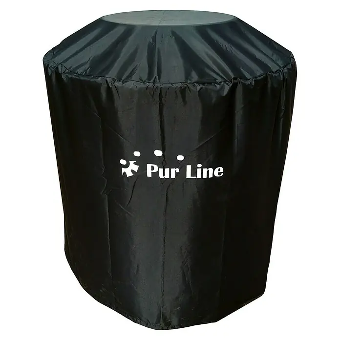 Purline Barbacoa de carbón EFP56B - Diámetro de la superficie de la parrilla: 98 cm, Negro - Funda protectora negra para exteriores con logotipo blanco "Pur Line". Protege muebles o equipos de los elementos.