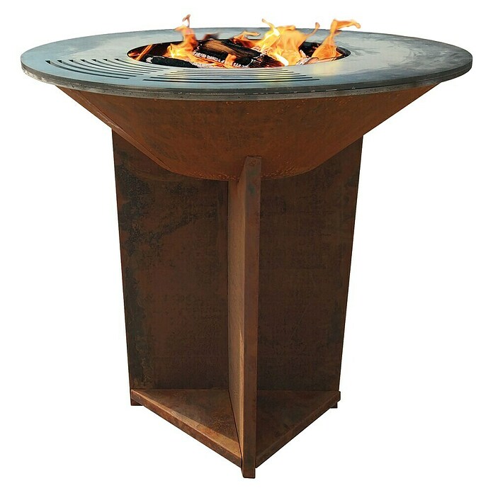 Purline Barbacoa de carbón EFP56CO (Diámetro de la superficie de la parrilla: 98 cm, Óxido) | BAUHAUS