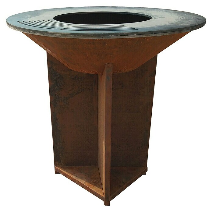 Purline Barbacoa de carbón EFP56CO (Diámetro de la superficie de la parrilla: 98 cm, Óxido) | BAUHAUS