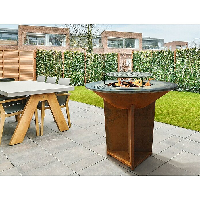 Purline Barbacoa de carbón EFP56CO (Diámetro de la superficie de la parrilla: 98 cm, Óxido) | BAUHAUS