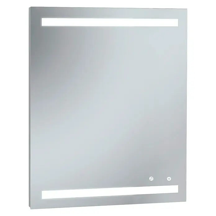 Espejo con luz Arion - 60 x 80 cm, Sensor - Moderno espejo de armario iluminado con LED. Ideal para baños con interruptor táctil y función de música. Diseño elegante para decoración.