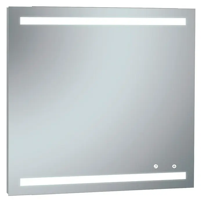 Espejo con luz Arion - 80 x 80 cm, Sensor - Espejo iluminado moderno con función táctil para baño o vestidor, que proporciona luz y ambiente óptimos.