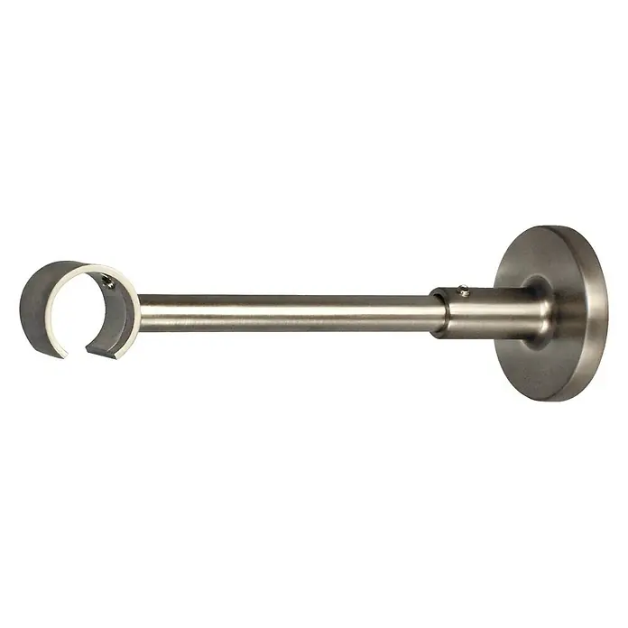 Expo Ambiente Träger Profilo - Edelstahloptik, Geeignet für: Gardinenstangen Ø 20 mm, 13 cm - Metallene Gardinenstange mit runder Wandhalterung. Stabile Ausführung zur einfachen Montage und sicheren Befestigung von Vorhängen.