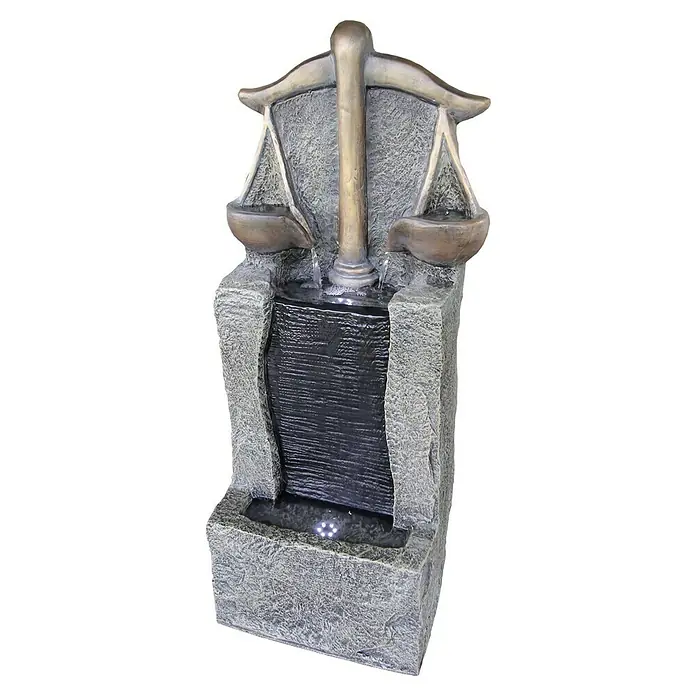 Silex Gartenbrunnen Waage - 35 cm x 26 mm x 81 cm, Kunststoff - Dekorative Zimmerbrunnen mit Waage-Motiv.