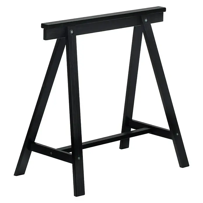 Astigarraga Holzbock Deco - Tragkraft: 400 kg, Höhe: 72 cm, Kiefer, Schwarz - Schwarzer Holzbock mit stabiler Konstruktion für vielfältige Anwendungen, ideal für Werkstatt und Hobby.