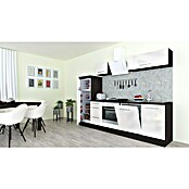 Respekta Premium Composición de cocina (Ancho: 280 cm, Con dispositivos eléctricos, Blanco de alto brillo)