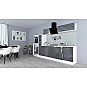 Respekta Premium Composición de cocina (Ancho: 310 cm, Con dispositivos eléctricos, Gris de alto brillo)