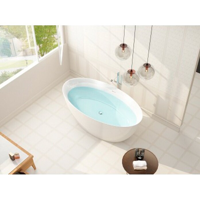 Sanotechnik Freistehende Badewanne Miami (L x B: 170 x 82 cm, 268 l, Acryl, Weiß)