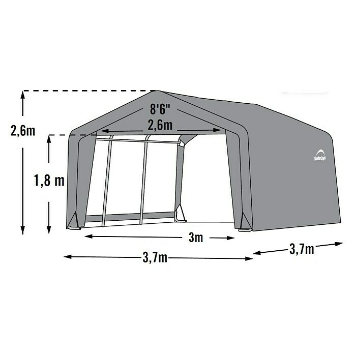 ShelterLogic Folien-Gerätehaus (370 x 370 cm)