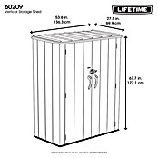 Lifetime Geräteschrank (70 x 136 x 172 cm, Dunkelgrau)