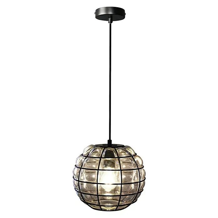 Tween Light Pendelleuchte Farini - Höhe: 145 cm - Hängelampe mit einer runden, käfigartigen Struktur und einem warmen Licht im Inneren, die ein modernes Ambiente schafft.