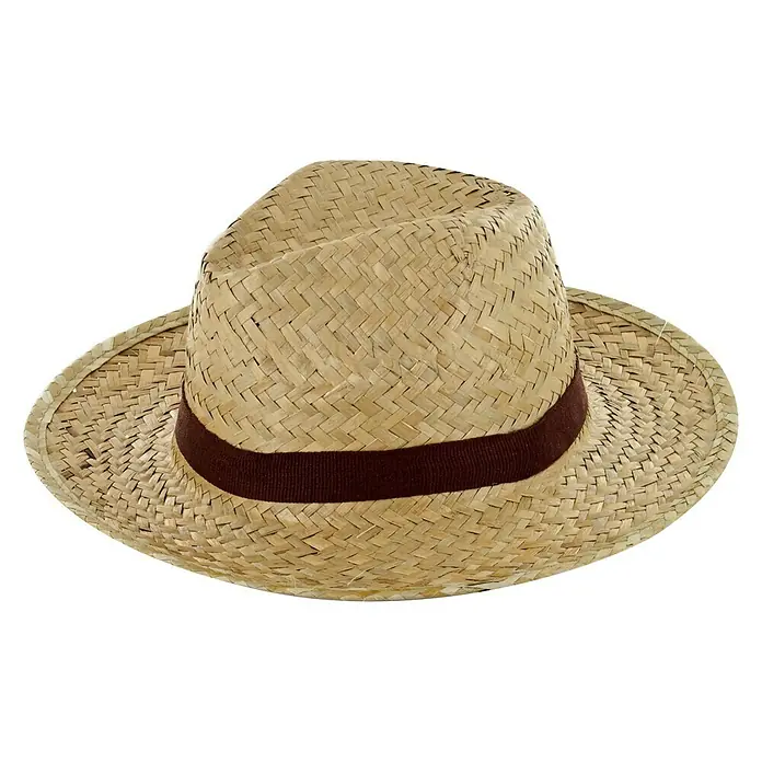 Sonnenhut Jr - Beige, Kopfumfang: 57 cm, Geeignet für: Herren - Strohhut mit braunem Band, ideal für sonnige Tage und stilvolle Auftritte. Perfekter Sonnenschutz mit modischem Akzent.