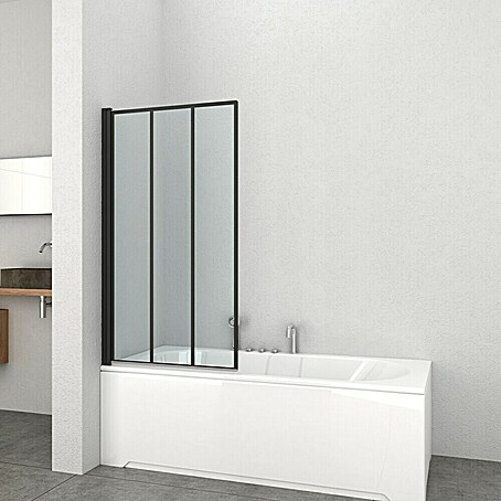 Sanotechnik Badewannenaufsatz (B x H: 80 x 140 cm, 1 Stk., Transparent, Schwarz)
