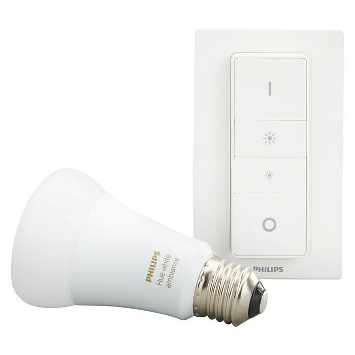 Philips Hue Set de iluminación LED con mando a distancia (E27, 8,5 W, Temperatura de color ajustable, Intensidad regulable)