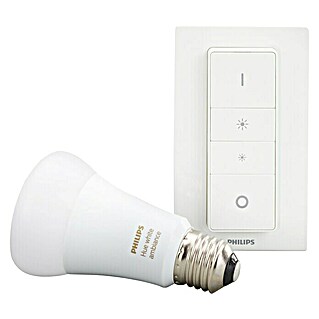 Philips Hue Lámpara LED con mando a distancia (E27, Intensidad regulable, Blanco cálido, 806 lm, 8,5 W)
