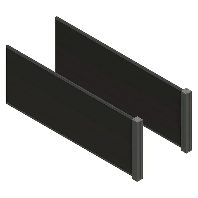 Gutta Hochbeet-Erweiterung Elevada 200 - 194 x 75 cm, Verbundwerkstoff, Anthrazit - Zwei moderne Sichtschutzelemente in dunkler Farbe, ideal für Garten und Terrasse. Robust und stilvoll für Privatsphäre im Außenbereich.