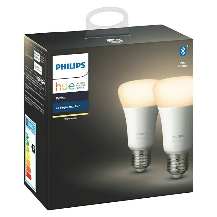 Philips Hue Ledverlichtingset White (E27, 9 W, Warm wit, Dimbaar, 2 stk.)