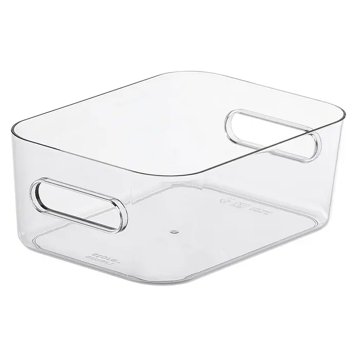 SmartStore Aufbewahrungsbox Compact - L x B x H: 20 x 14 x 7,5 cm, Kunststoff, Transparent - Ein durchsichtiger Kunststoffbehälter mit Griffen. Ideal für die Organisation von Gegenständen im Haushalt.