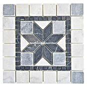 Antikmarmor (30,5 x 30,5 cm, Weiß/Schwarz/Grau, Matt)