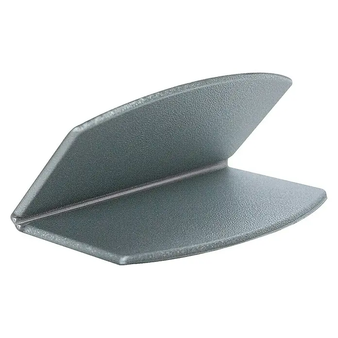 Expo Ambiente Clips Magnet - 1 Stk., Weiß - Nahaufnahme eines grauen, metallischen Kartenhalters mit einer strukturierten Oberfläche, ideal für Büro oder Schreibtisch.