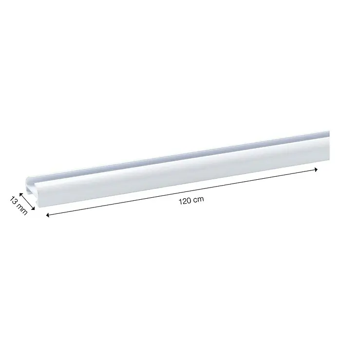 Expo Ambiente Gardinenprofil - Weiß, 120 cm - Weiße Gardinenschiene mit den Maßen 120 cm Länge und 13 mm Dicke für eine einfache und stilvolle Fensterdekoration.