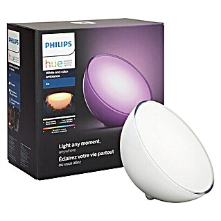 Philips Hue Lámpara de sobremesa LED Go (6 W, L x An x Al: 15 x 15 x 7,9 cm, Blanco, Blanco cálido)