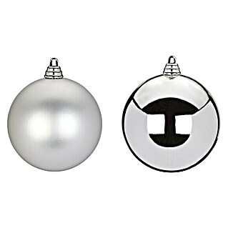 Christbaumkugel-Set (Silber, Kunststoff)