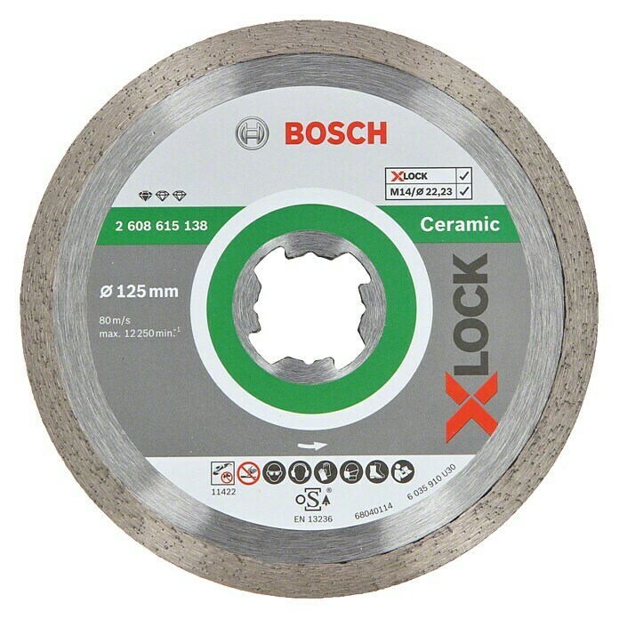 Bosch Professional X-Lock Diamant-Trennscheibe X-Lock Standard for Ceramic (Durchmesser Scheibe: 125 mm, Geeignet für: Keramik)