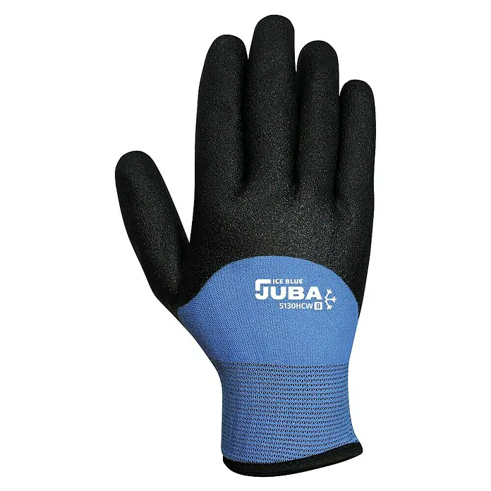 Juba Guantes de trabajo H5130 - Talla del guante: 10, Azul/Negro, 2 ud. - Un guante de trabajo negro JUBA Ice Blue 5130HCW, ideal para ambientes fríos, ofrece comodidad y protección.